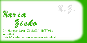 maria zisko business card